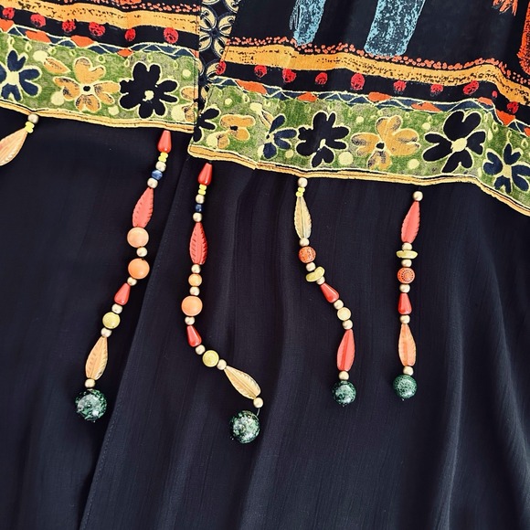 Dorothy Schoelen Platinum Vintage Medium Black Multi Long Sleeve Sheer Jacket - Picture 13 of 16